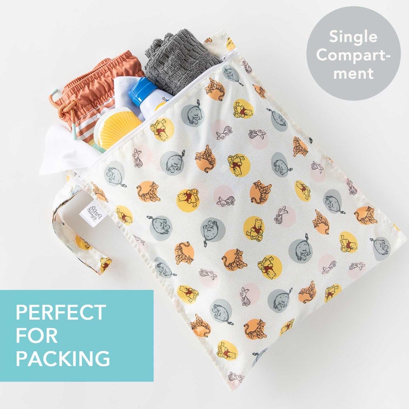Bumkins Disney Waterproof Wet Bag for Baby, Travel, Swim Suit, Cloth Diapers, Pump Parts, Pool, Gym Clothes, Toiletry, Strap to Stroller, Daycare, Zip Reusable Bag, Packing Pouch, Winnie the Pooh - Image 2