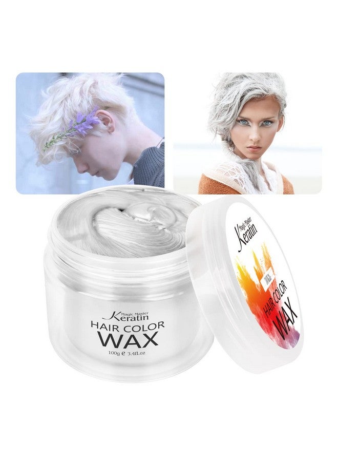 Magic Master Keratin Temporary Hair Color Wax White Magic Master Keratin Hair Dye Paint Wax 3.4 Fl Oz Natural Washable Temporary Hair Color For Kids Girls Women & Men Dark Hair Party Cosplay Festival & Halloween - Image 1