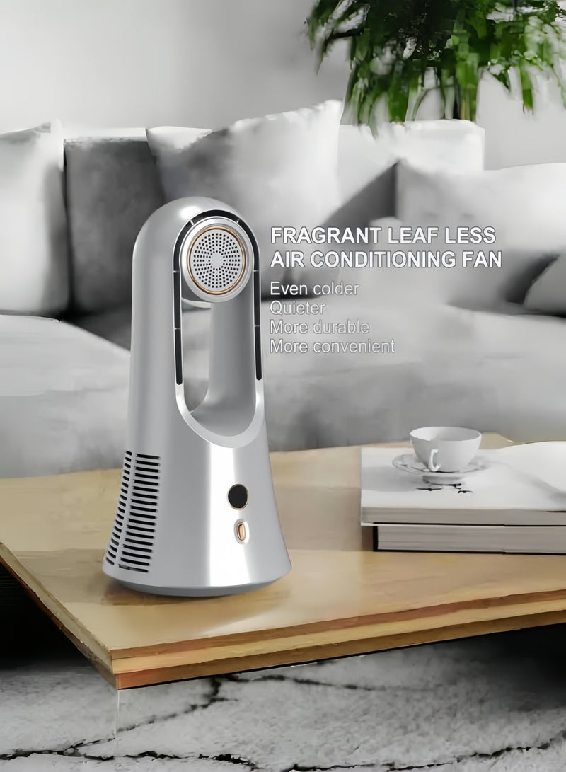 Ecverbyh Aroma Bladeless Air Conditioner Fan 1800MAh Li-ION Battery 6 Speed ​​Adjustable Efficient Endurance Fan - Image 3
