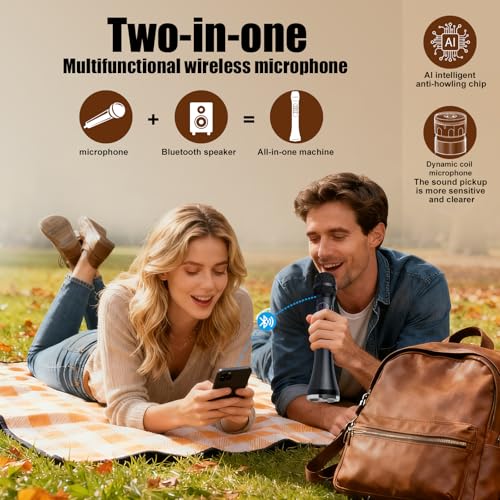 BOESPATR Karaoke Microphone Wireless Bluetooth,Handheld Voice Amplifier,Portable Mic with Speaker 30W High Power DSP Chip Smart Noise Reduction for Car/Indoor/Outdoor Speaking Teaching Singing - Image 4