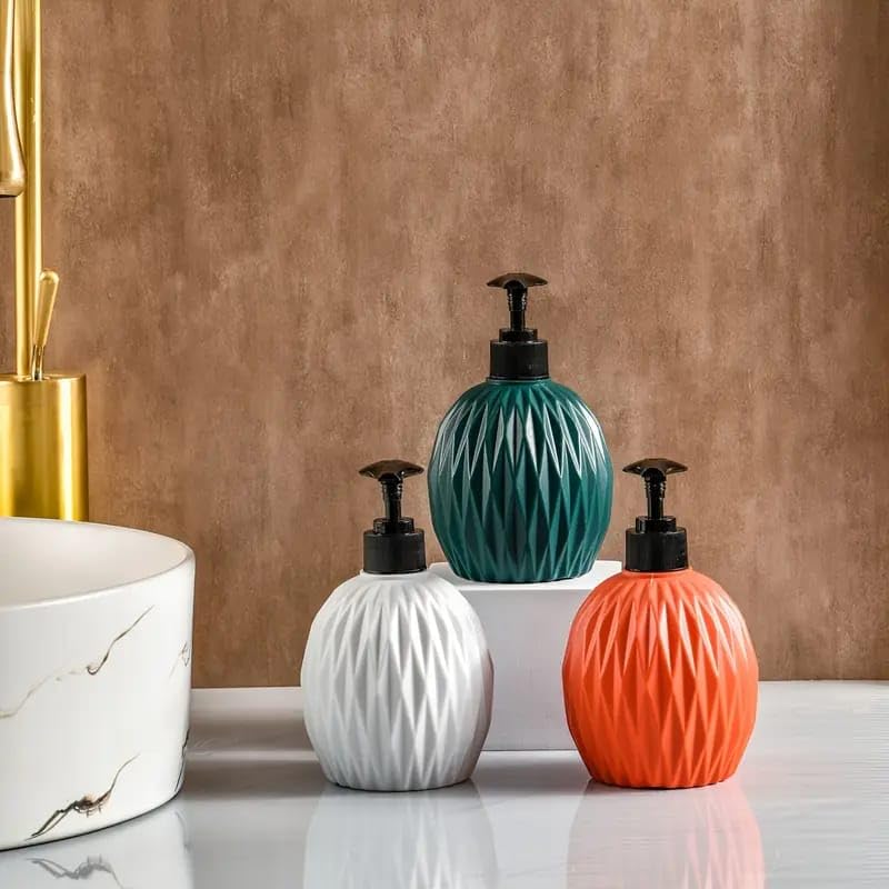 Puno Liquid Soap Dispenser Bottle for Bathroom & Kitchen (Pack of 2) | Refillable Hand Wash Dispenser with Pump | Stylish Matte Finish Lotion Bottle for Countertops (Multiple Colors) - Image 3