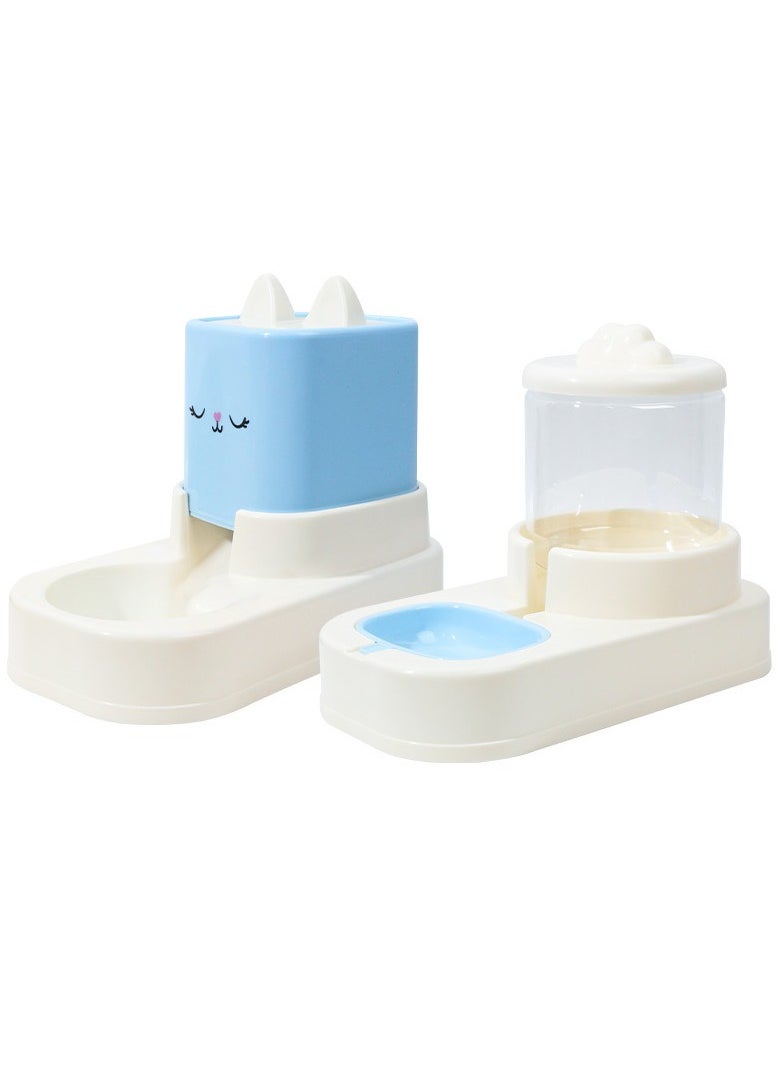 TaoTaoPets 2 Piece Large Capacity Gravity Pet Bowl Automatic Pet Feeder and Water Dispenser Set  - Image 1