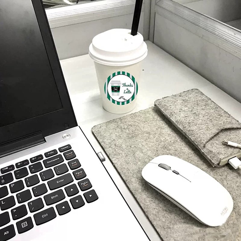 Besttile Thanks A Latte Stickers,1.5 Inch Customer Appreciation Labels for Favors Bags,Envelope Seals,Goodie Bags,Suitable for Small Business,Cafe,500 Pcs Per Roll - Image 4