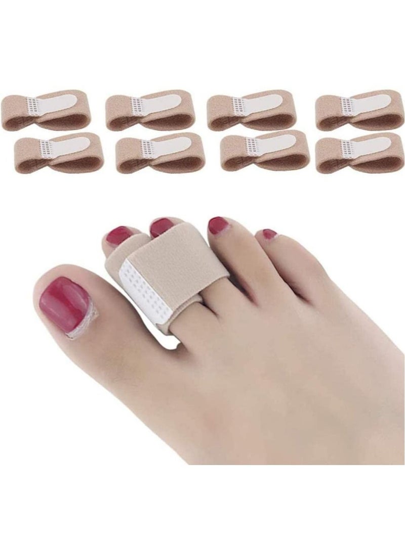 SYOSI Correct Toes Broken Toe Wraps, 8 Pack, Fabric Splint Cushioned Bandages Finger Protectors Straightener Hammer Separators - Image 1
