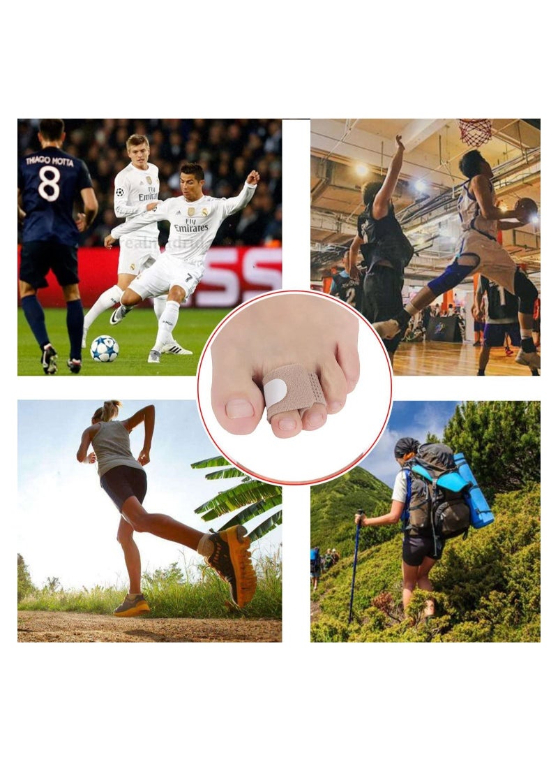 SYOSI Correct Toes Broken Toe Wraps, 8 Pack, Fabric Splint Cushioned Bandages Finger Protectors Straightener Hammer Separators - Image 4