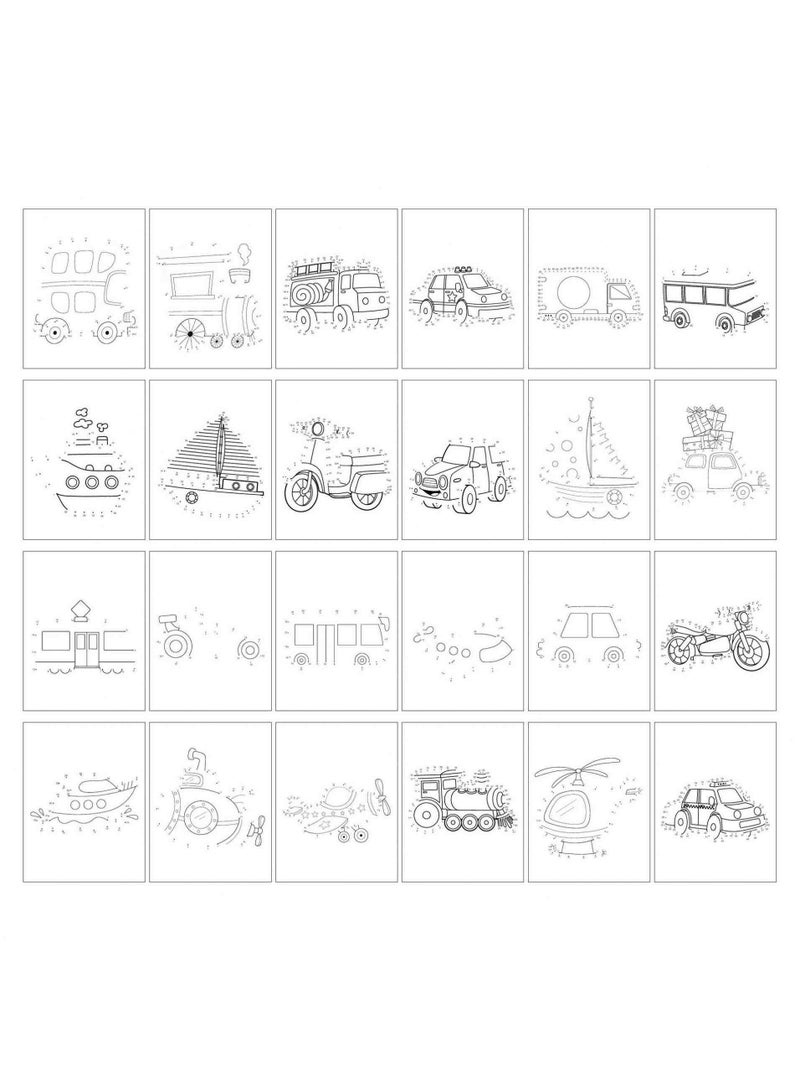 Capstro Dot to Dot Coloring Book for Kids – 50 Connect the Dots Activity Pages with Vehicle -Themed, Number Connection Puzzles, Coloring Activity Book, Fine Motor Skills Practice - Image 4