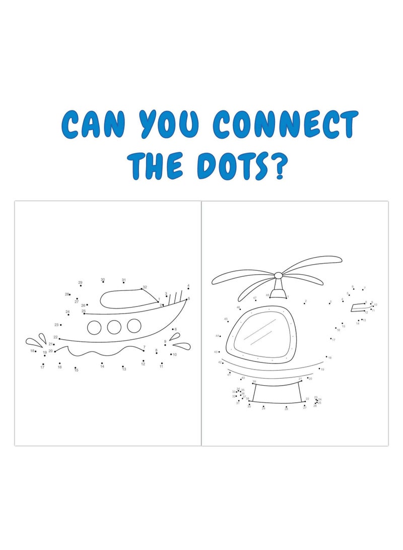 Capstro Dot to Dot Coloring Book for Kids – 50 Connect the Dots Activity Pages with Vehicle -Themed, Number Connection Puzzles, Coloring Activity Book, Fine Motor Skills Practice - Image 3