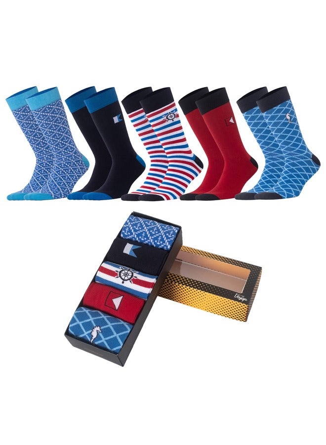 بيج ديزاين 5 أزواج جوارب رجالي تصميم المحيط - Image 2