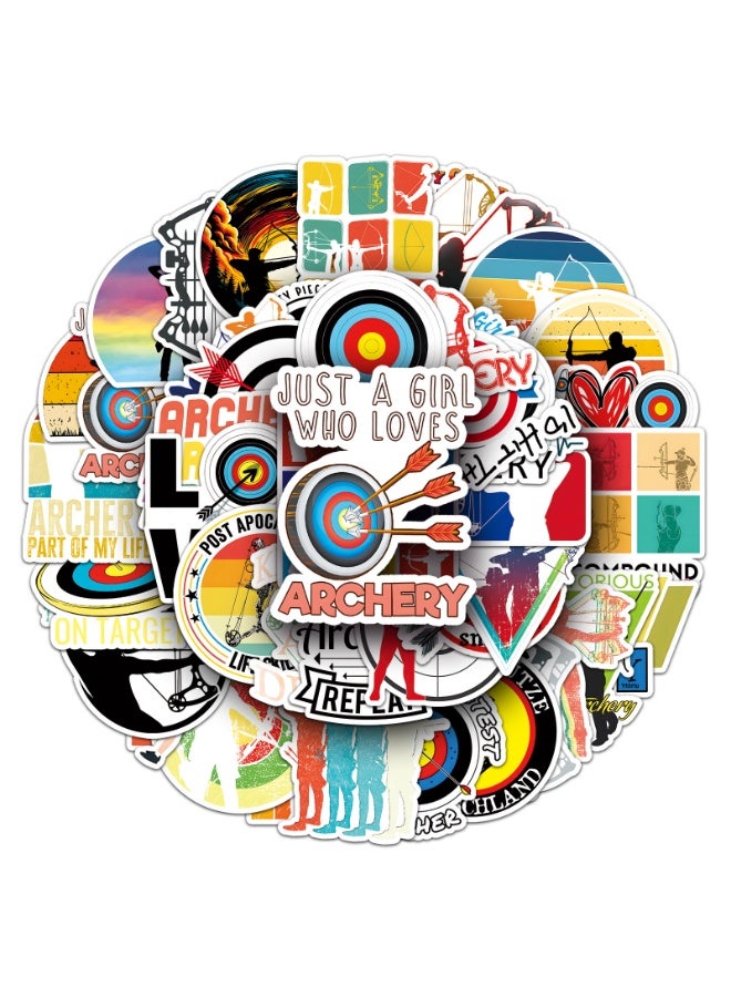 مجموعة من 50 ملصقًا للرماية، ملصقات فينيل لطيفة برسومات كرتونية مقاومة للماء، مناسبة لزجاجات المياه، وأجهزة الكمبيوتر المحمولة، والهواتف، وألواح التزلج، وسجلات القصاصات، وسيارات الدفع الرباعي، وهدايا للأطفال والمراهقين والبالغين، ومستلزمات الحفلات. - Image 1