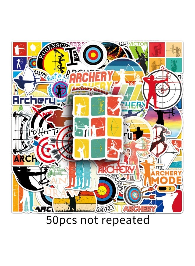 مجموعة من 50 ملصقًا للرماية، ملصقات فينيل لطيفة برسومات كرتونية مقاومة للماء، مناسبة لزجاجات المياه، وأجهزة الكمبيوتر المحمولة، والهواتف، وألواح التزلج، وسجلات القصاصات، وسيارات الدفع الرباعي، وهدايا للأطفال والمراهقين والبالغين، ومستلزمات الحفلات. - Image 5