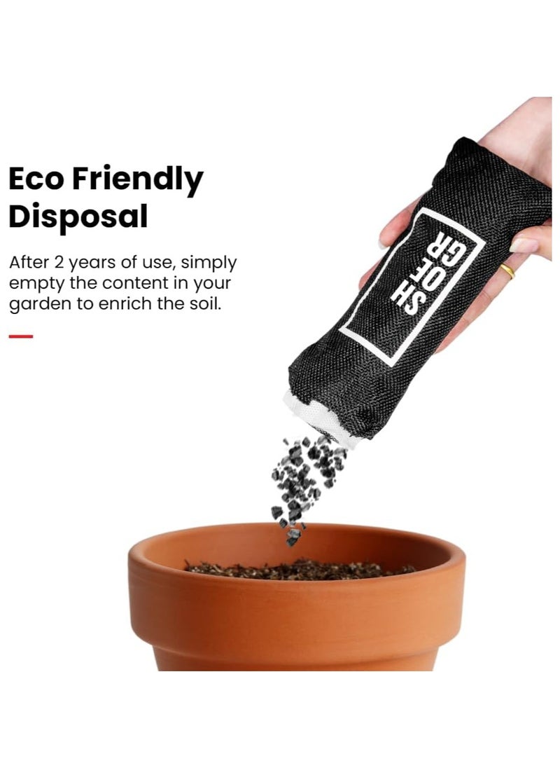 Charcoal Freshner | No Odor Again | Sneaker Air Purifying Bags | Odor Absorber for Shoes,Gym Bag, Car, Pet, Closet