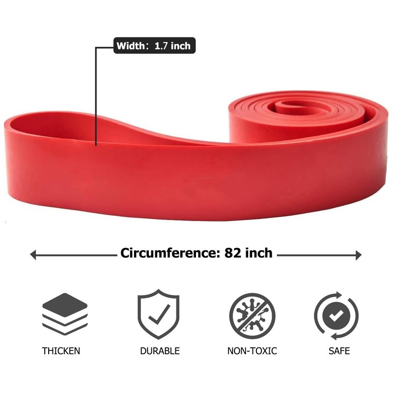 WSAKOUE Pull Up Bands, Resistance Bands, Pull Up Assistance Band Exercise Bands for Men & Women Working Out, Body Stretching, Physical Therapy, Muscle Training - Red - Image 2