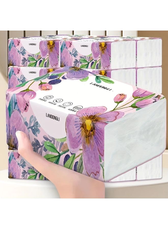 10 Packs Lavender Floral Facial Tissue Paper 270 Sheets Per Pack Dye Free - Image 3