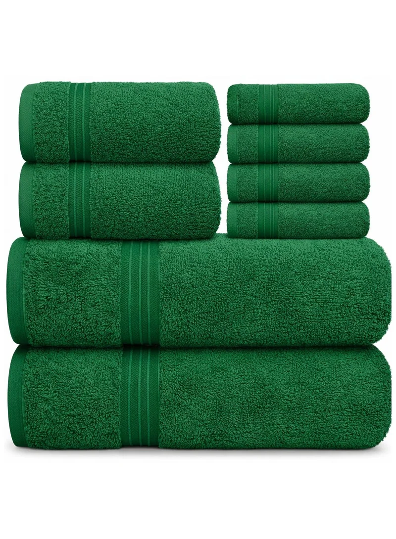Bliss Casa Bliss Casa - 8 Pieces Towel Set - 2 Bath Towels, 2 Hand Towels, and 4 Washcloths, 600 GSM Ring Spun Cotton Highly Absorbent Towels for Bathroom, Shower Towel