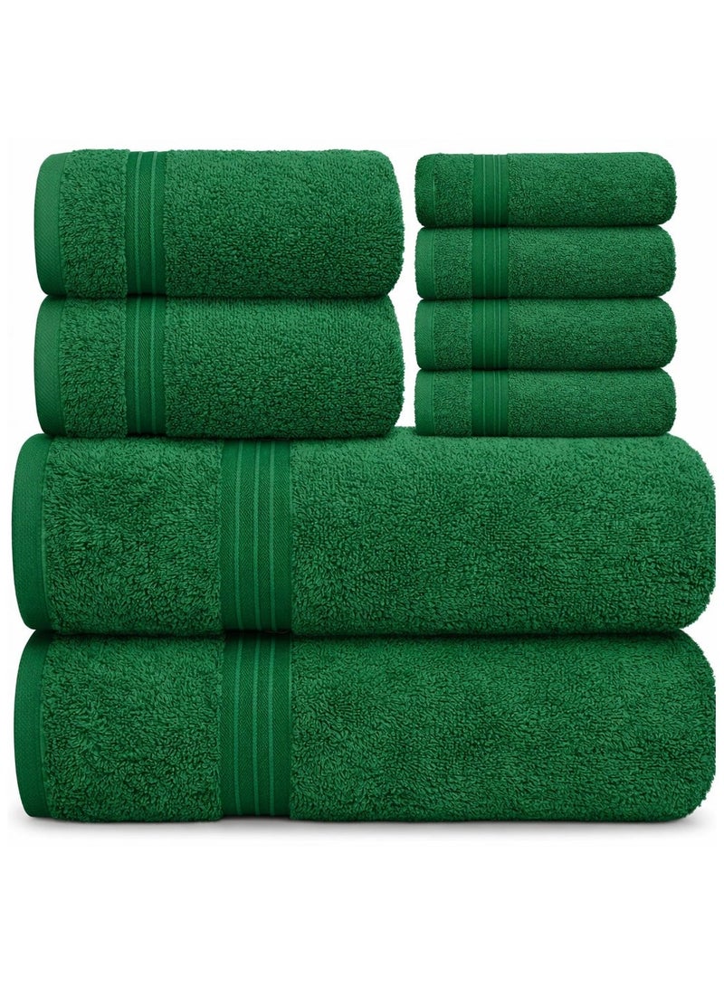 Bliss Casa - 8 Pieces Towel Set - 2 Bath Towels, 2 Hand Towels, and 4 Washcloths, 600 GSM Ring Spun Cotton Highly Absorbent Towels for Bathroom, Shower Towel - Image 1