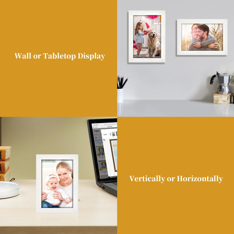 HappyHapi 4x6 Picture Frame Set of 10  Photo Frame for 4x6 Photos  Tabletop or Wall Mount Display Picture Frames  4x6 Frames Collage for Home D?cor (White) - Image 4