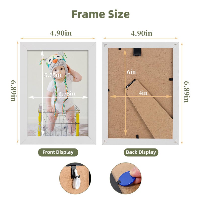 HappyHapi 4x6 Picture Frame Set of 10  Photo Frame for 4x6 Photos  Tabletop or Wall Mount Display Picture Frames  4x6 Frames Collage for Home D?cor (White) - Image 3