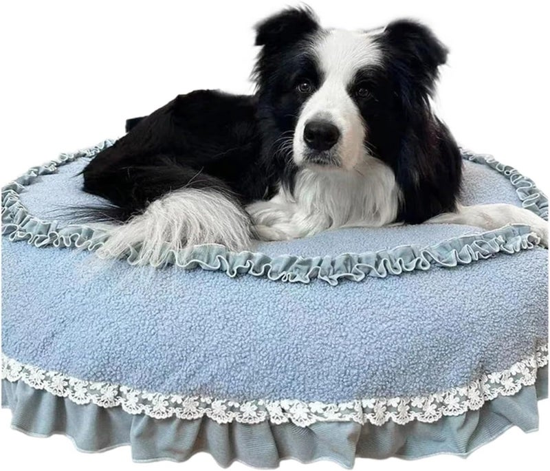 Pet Cushion, Extra Large Dog Sleeping Mat to Soothe Bed, Fall Plush Cat Puppy Mattress Warm Kennel Winter Pet Crate ，Antislip Bottom(Blue 120cm) - Image 1