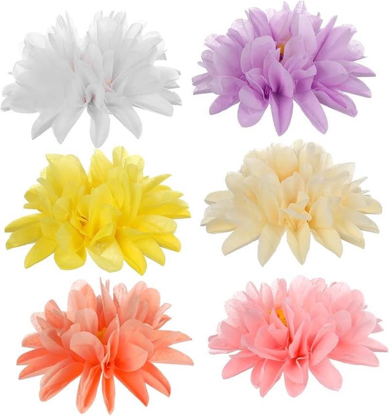 STOBOK 6 قطع زينة زهور ورقية لتزيين المنزل لحفلات الزفاف وأعياد الميلاد مجموعة زخارف جدارية زهرية - Image 2