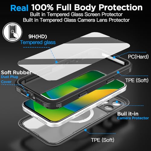 AICase Waterproof Case for iPhone 16 Pro(6.3") with MagSafe Support Snowproof,Dustproof/Shockproof,IP68 Certified 360 Full Body Protection Fully Sealed Underwater Cover for iPhone 16 Pro_1 - Image 5