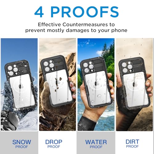 AICase Waterproof Case for iPhone 16 Pro(6.3") with MagSafe Support Snowproof,Dustproof/Shockproof,IP68 Certified 360 Full Body Protection Fully Sealed Underwater Cover for iPhone 16 Pro_1 - Image 4