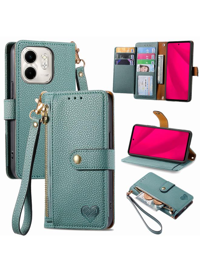 S-TOP Case For Infinix Smart 9 Love Zipper Lanyard Leather Phone Case - Image 1