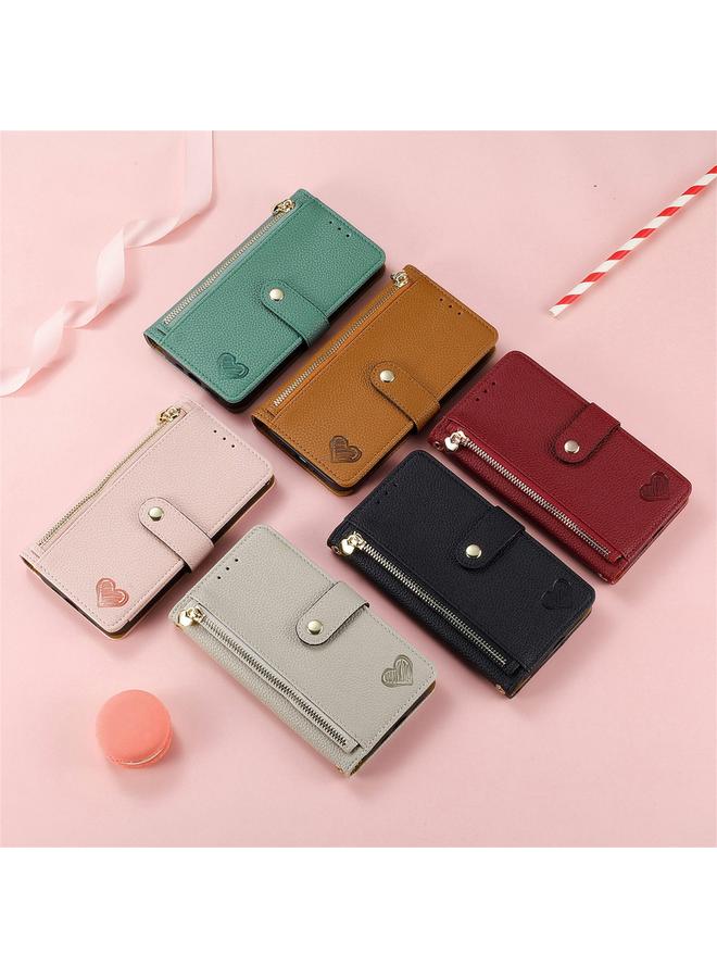 S-TOP Case For Infinix Smart 9 Love Zipper Lanyard Leather Phone Case - Image 5