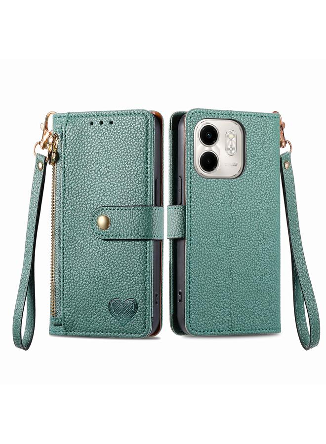 S-TOP Case For Infinix Smart 9 Love Zipper Lanyard Leather Phone Case - Image 2