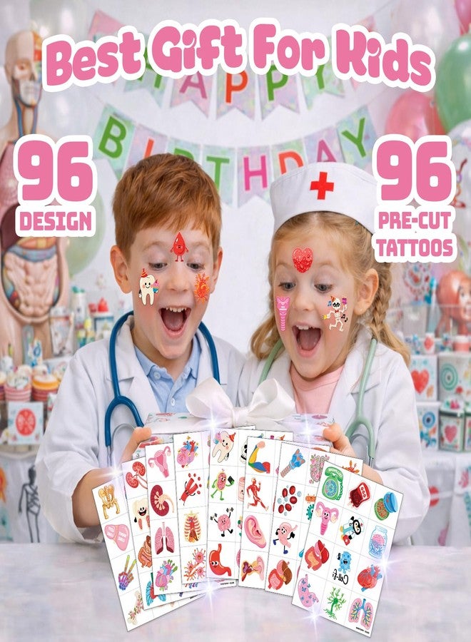 96 قطعة من الوشوم المؤقتة التشريحية المقطوعة مسبقًا للأطفال - Image 4