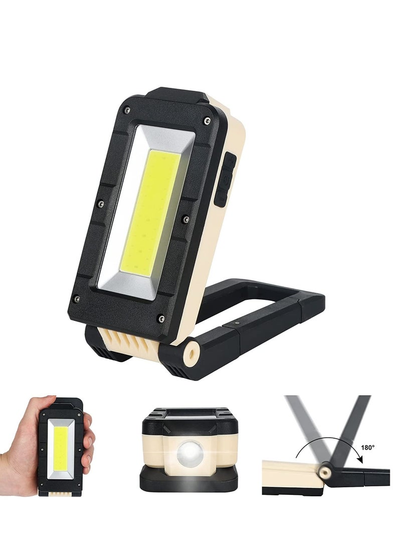 Excefore LED Work Light, Rechargeable Light Mechanic COB Inspection 1200 Lumens IPX4 Waterproof with Magnetic Hanging Hook, Job Site Lighting for Camping, Car Repairing, Backpacking, Yellow - Image 1