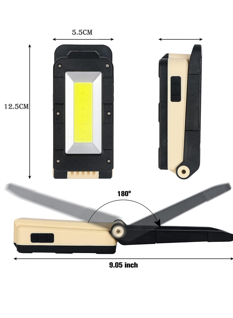 Excefore LED Work Light, Rechargeable Light Mechanic COB Inspection 1200 Lumens IPX4 Waterproof with Magnetic Hanging Hook, Job Site Lighting for Camping, Car Repairing, Backpacking, Yellow - Image 2