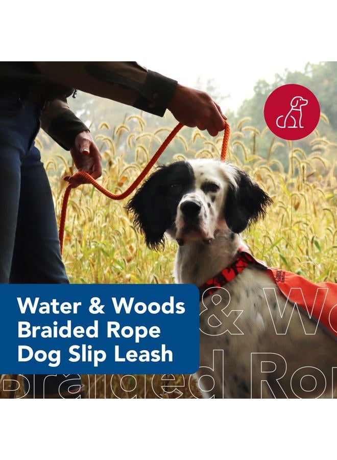 Coastal Water & Woods Braided Rope Dog Slip Leash by Coastal Pet - Heavy-Duty Dog Leash - Comfortably Accommodate Various Sizes - Easy Slip Design - Green & White, 1/2" x 6'  - Image 2