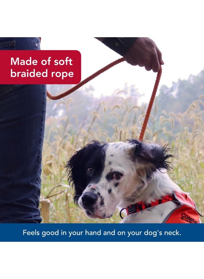 Coastal Water & Woods Braided Rope Dog Slip Leash by Coastal Pet - Heavy-Duty Dog Leash - Comfortably Accommodate Various Sizes - Easy Slip Design - Green & White, 1/2" x 6'  - Image 3
