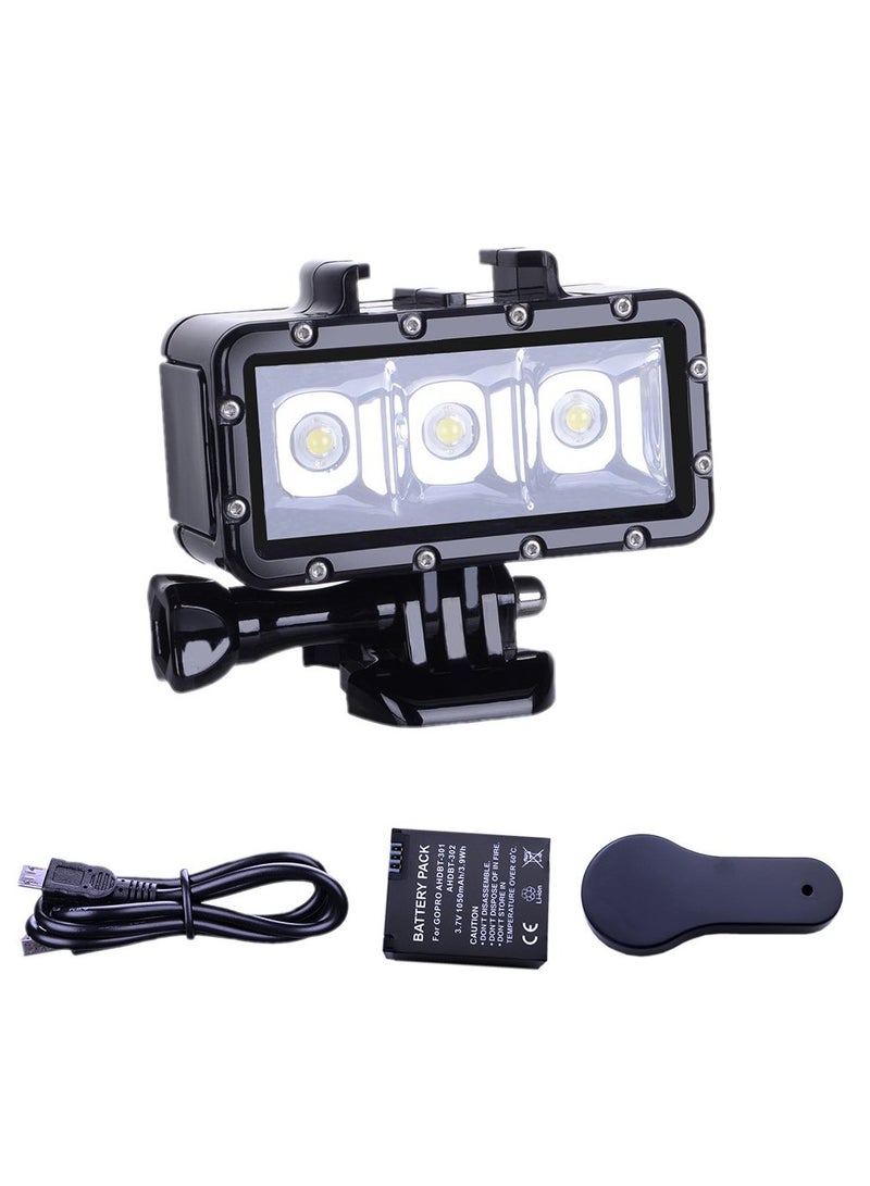 High Power Dimmable Waterproof LED Video Light Fill Night Light Diving Underwater Light for Gopro Hero 11/Hero 10/Hero 9/Hero8/Hero7/Hero6/Hero5/5S/4/4S/3+/3/2 DJI Akaso Cam - Image 1
