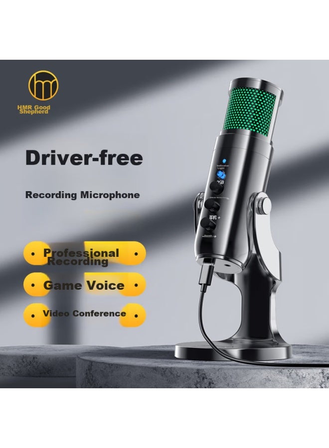 The Good Shepherd Good Shepherd Usb Computer Microphone, Desktop Condenser Microphone, Professional Recording Equipment, Karaoke Stand, Laptop Video Conference Microphone, Noise Reduction, E-sports Gaming Voice Dubbing - Image 1