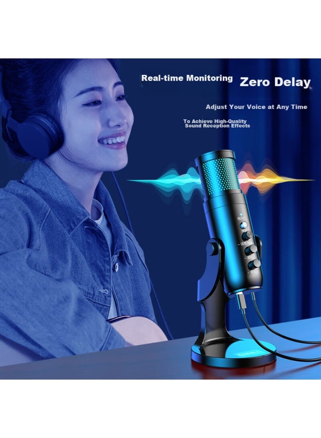 The Good Shepherd Good Shepherd Usb Computer Microphone, Desktop Condenser Microphone, Professional Recording Equipment, Karaoke Stand, Laptop Video Conference Microphone, Noise Reduction, E-sports Gaming Voice Dubbing - Image 3