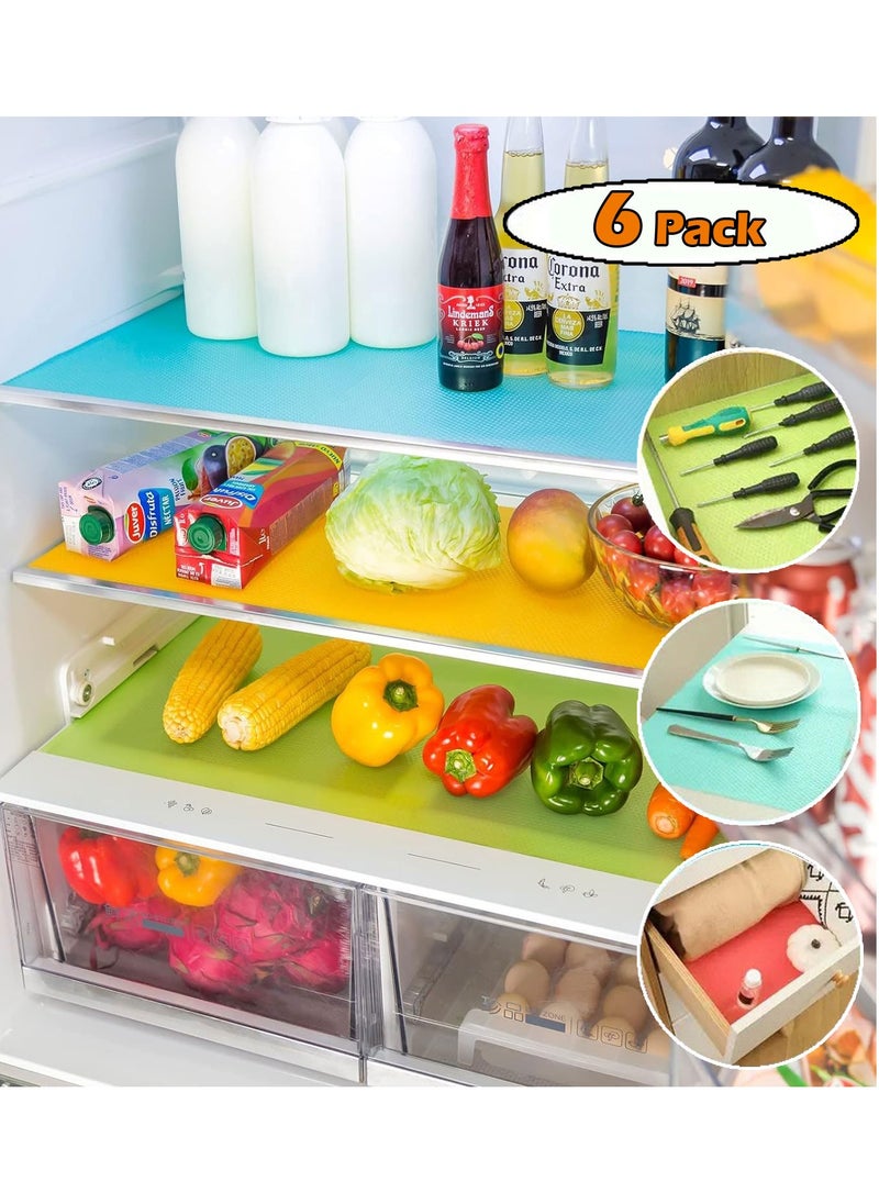 MODERN HOME - 6 Pieces Refrigerator Liners for Shelves, Washable Refrigerator Mats, Kitchen Cover Pads for Shelves, Cupboard, Freezer, Table Mat And Cabinet - Image 1