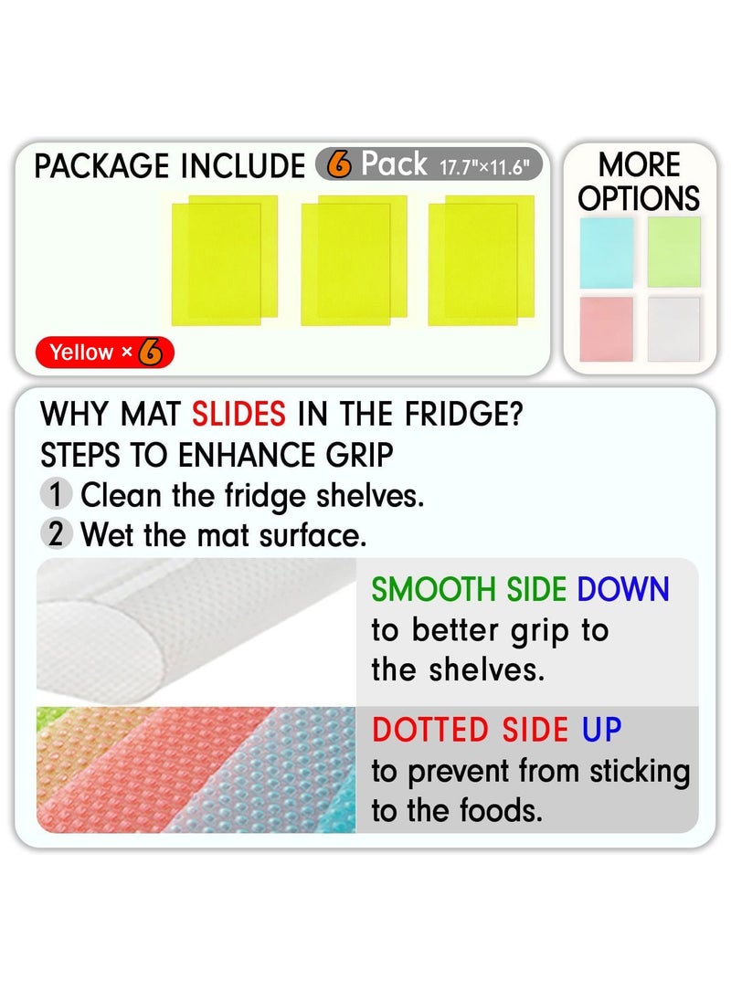 MODERN HOME - 6 Pieces Refrigerator Liners for Shelves, Washable Refrigerator Mats, Kitchen Cover Pads for Shelves, Cupboard, Freezer, Table Mat And Cabinet - Image 1