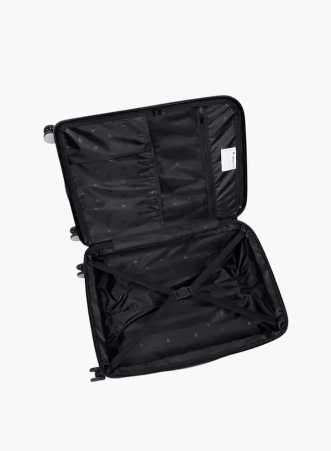 إت Textured Hardcase Trolley Bag with Retractable Handle and Zip Closure 24-M - Domestic