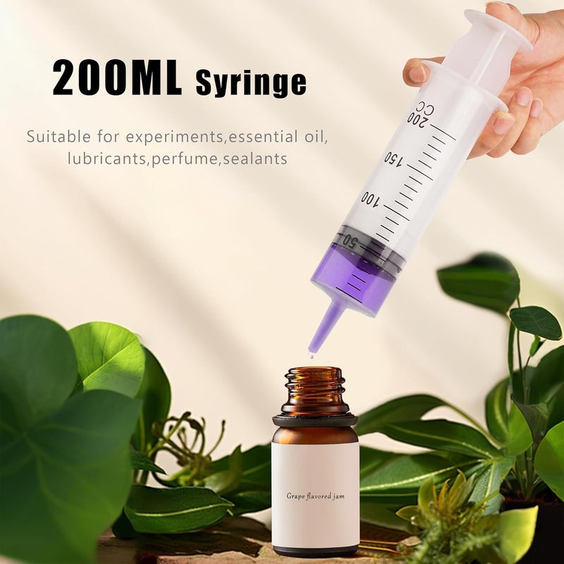 COTOM 200 ml Large Syringe Plastic, Pet Feeding Syringe Sterile Packaging for Scientific Laboratories, Measurement, Dispensing, Watering, Refill Small apartment fit - Image 2