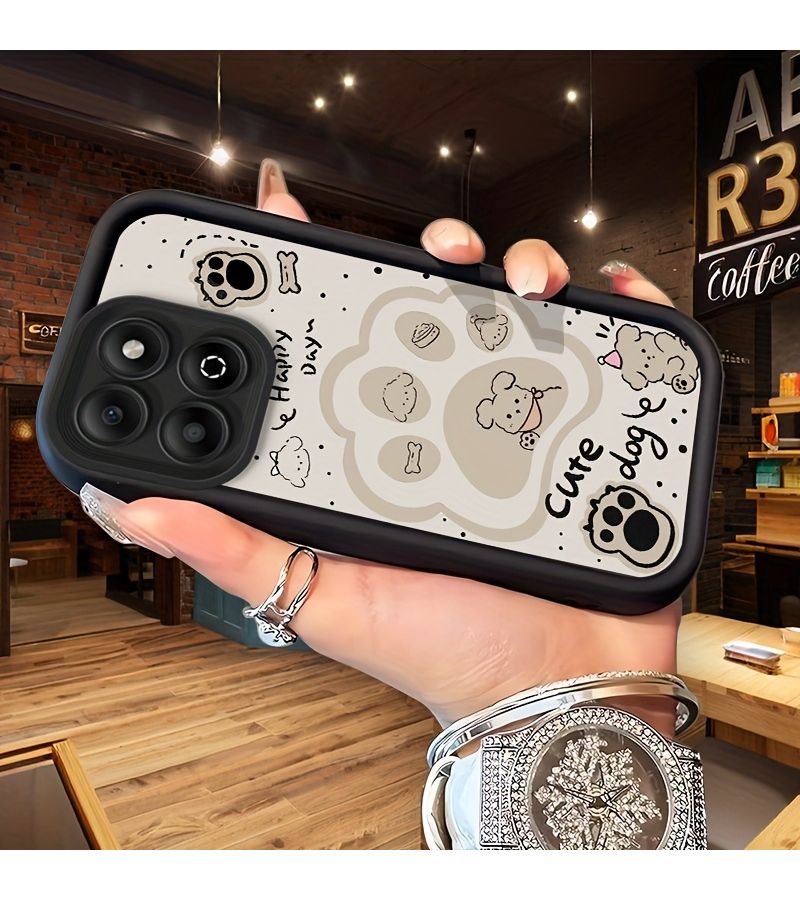غطاء هاتف لـ Honor X9D باللون الأبيض العاجي - تصميم كرتوني لطيف لطبعة كف كلب - نمط سنابل الأرز "سكاي آي" للفتيات الجميلات - Image 5