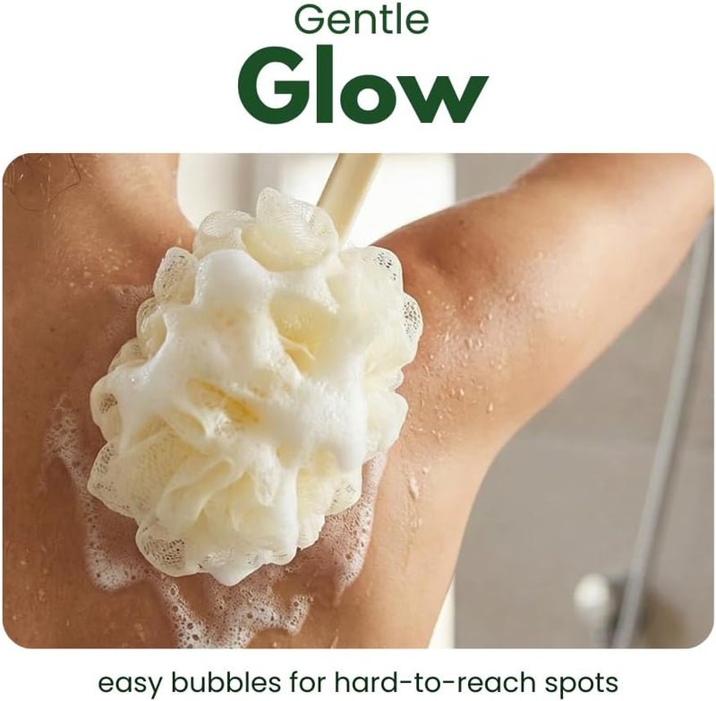 Glitters Long Handle Bath Loofah & Body Brush – Cream Exfoliating Back Scrubber for Shower - Image 5