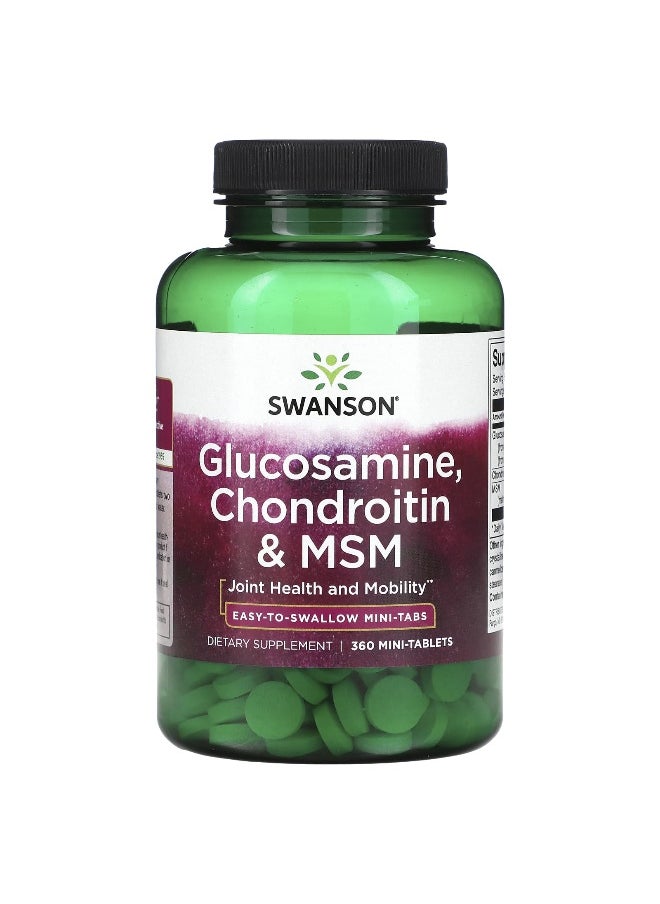SWANSON Swanson, Glucosamine, Chondroitin & MSM, 360 Mini Tablets  - Image 1