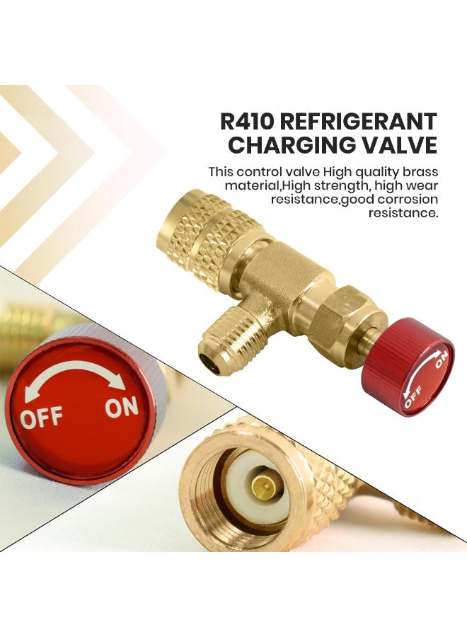 هاسذيب صمام شحن المبرد HASTHIP® لمكيف الهواء، محول شحن التبريد R22/R410A، صمام شحن تكييف الهواء 1/4" SAE ذكر إلى 5/16" SAE أنثى محول نحاسي - Image 3