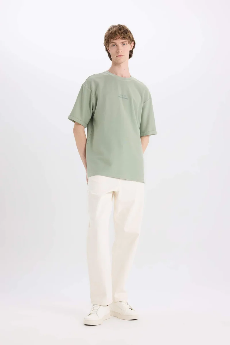 DeFacto Boxy Fit Crew Neck Short Sleeve T-Shirt