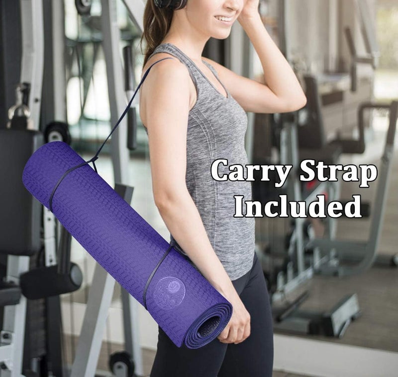 IUGA Yoga Mat Thick Non Slip Anti-tear Pilates Mat Eco Friendly Hot Yoga Mats for Workout & Exercise(72"x 24"x 6mm) - Image 5