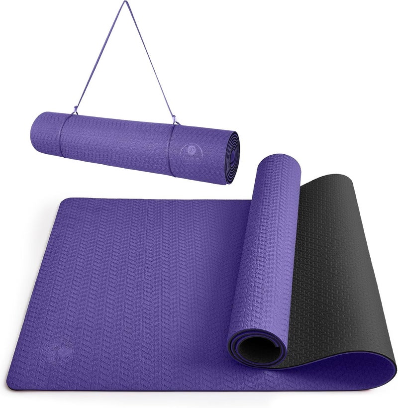 IUGA Yoga Mat Thick Non Slip Anti-tear Pilates Mat Eco Friendly Hot Yoga Mats for Workout & Exercise(72"x 24"x 6mm) - Image 1