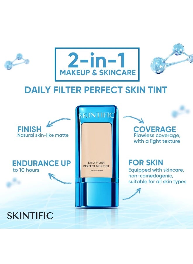 SKINTIFIC Daily Filter Perfect Skin Tint 03 Petal 28g + Lock The Look Setting Spray 80ml | Long Lasting Natural Makeup Set - Image 2