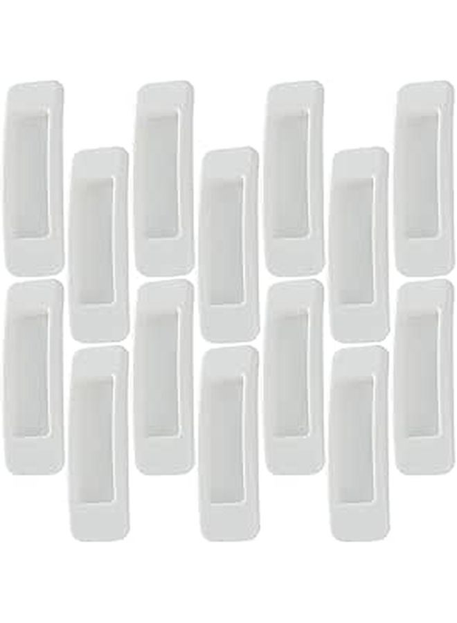 20 Pcs White Self Adhesive Cabinet Handles Rectangular Stick On Drawer Pulls For Kitchen Wardrobe - Image 1