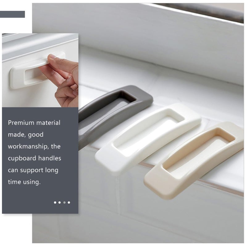 20 Pcs White Self Adhesive Cabinet Handles Rectangular Stick On Drawer Pulls For Kitchen Wardrobe - Image 5